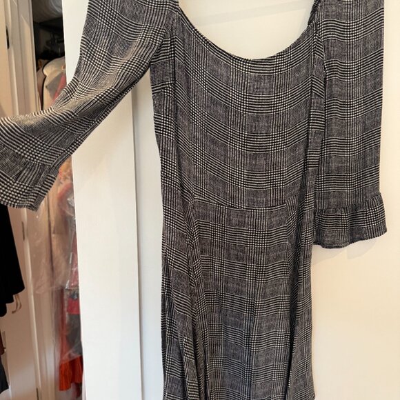 Reformation black white houndstooth Julien mini dress - Picture 4 of 6